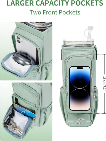 sportsnew 30/40oz Crossbody Water Bottle Holder Anti-Tip Tumbler Carrier