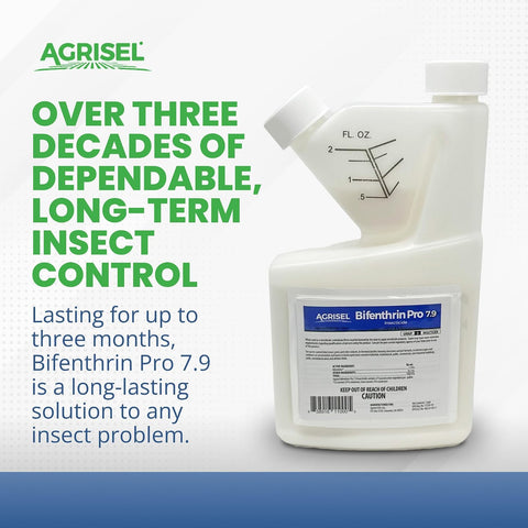 Agrisel Bifenthrin Pro 7.9, Insect Control, Safe for Plants & Crops, Insecticide, Effective Against 125+ Insects, 16 Ounces