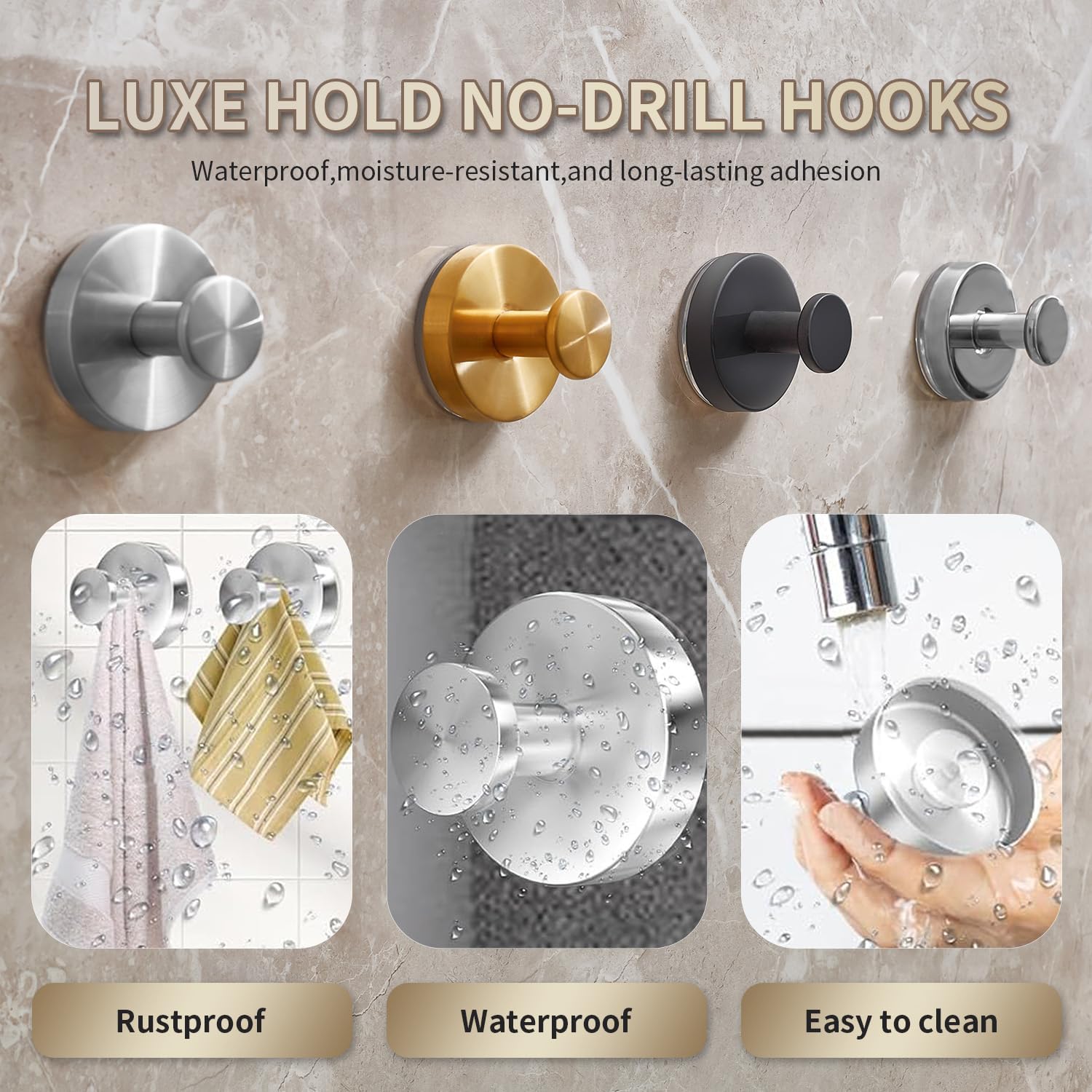 2026 Upgraded Drill-Free Stainless Steel Suction Cup Hooks Multi-Use