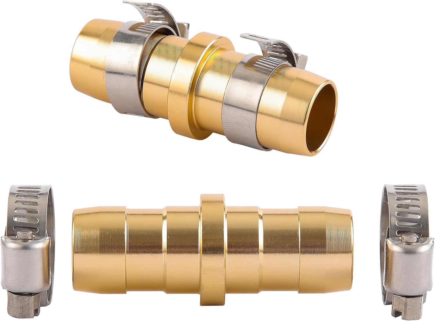 2 Pack Garden Hose Connector Repair Mender Kit with Stainless Clamp,Fits 3/4"-5/8" Water Hose Repair Fitting