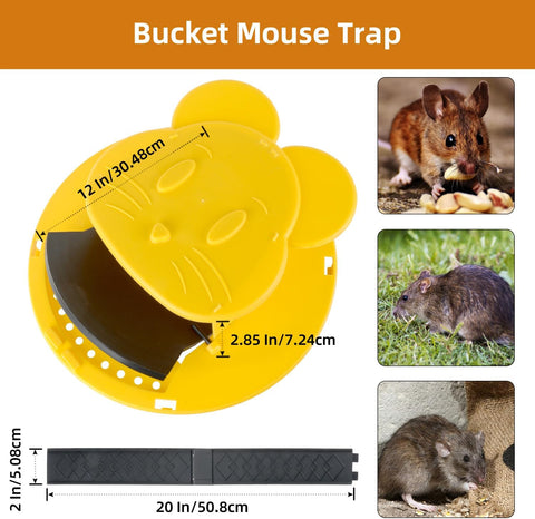 3pc Bucket Mouse Trap - Mouse Traps Indoor for Home
