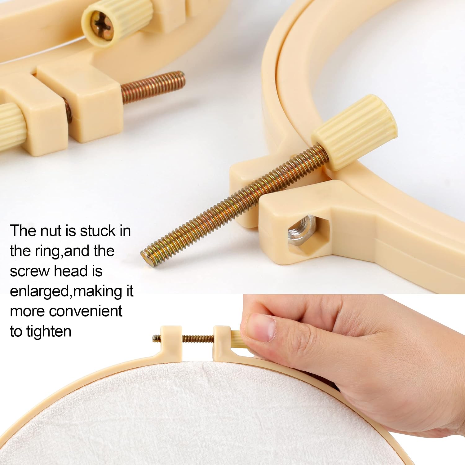 6 Pcs Embroidery Hoop, Round Plastic Cross Stitch Hoop with 16 Needles (3.6In to 10.7 in), Small Embroidery Hoop, Cross Stitch Hoops and Frames, Suitable for Embroidery, Craft Sewing