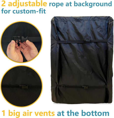 Bitubi Upright Freezers Cover,Outdoor Beverage Refrigerator Cover,– Waterproof, Dustproof, Sun-Proof, 20" W x 20" D x 33" H. Suitable for most 3.2 Cu.ft Beer or Wine Mini Fridge (Black)