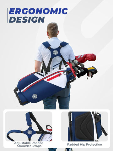Lightweight 7 Way Golf Stand Bag for Men Women, Upgrade Base