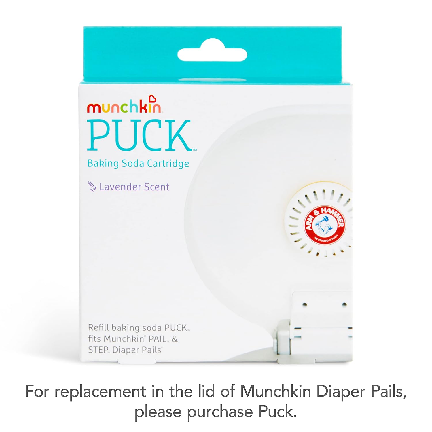 Munchkin Arm & Hammer Puck Diaper Pail Deodorizer, Lavender, 1 Count