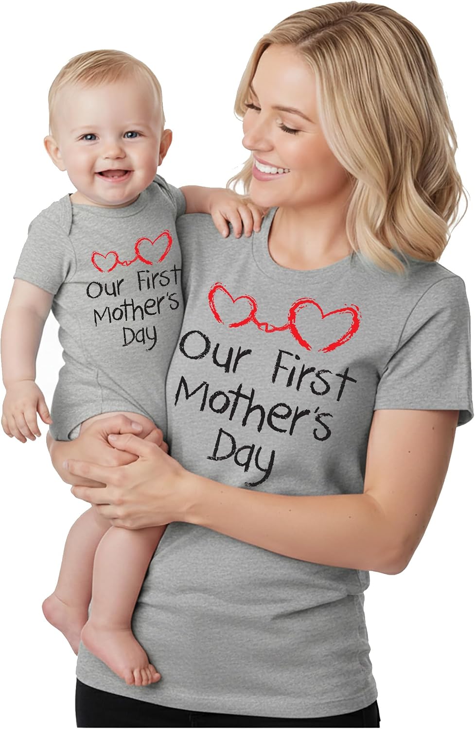 Tstars First Mother's Day Mom Baby Matching Shirts Mommy and Me Outfit Set
