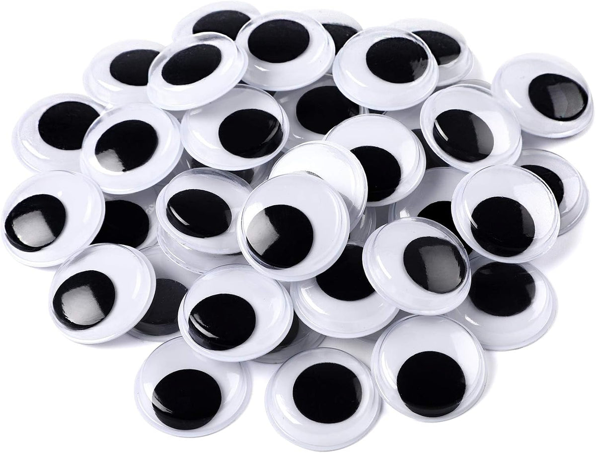FEBSNOW 200 Pcs Large Googly Eyes Self Adhesive, 30mm Craft Wiggle Eyes for Kids DIY Crafts Projects and Holiday Decorations