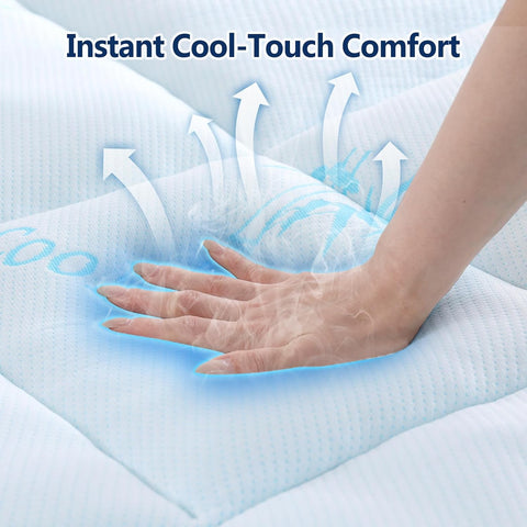DOWNCOOL 100% Waterproof Queen Mattress Topper, Viscose Derived from Bamboo