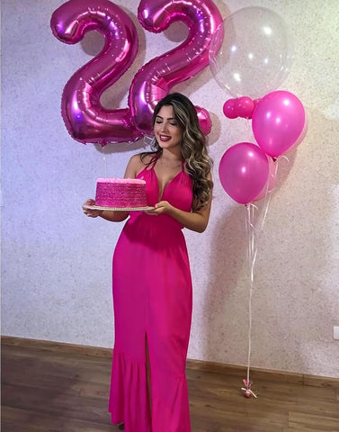 8 Balloon Number 40 Inch Rose Purple Balloons for 18 Birthday Decorations