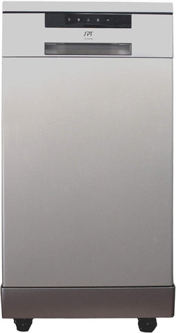 SPT SD-9263SSB 18″ Wide Portable Stainless Steel Dishwasher with ENERGY STAR, 6 Wash Programs, 8 Place Settings and Stainless Steel Tub