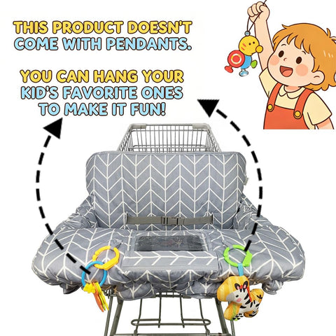 Shopping Cart Cover for Baby ICOPUCA Cotton High Chair Cover, Reversible, Machine Washable for Infant, Toddler, Boy or Girl (Grey Arrow Print)