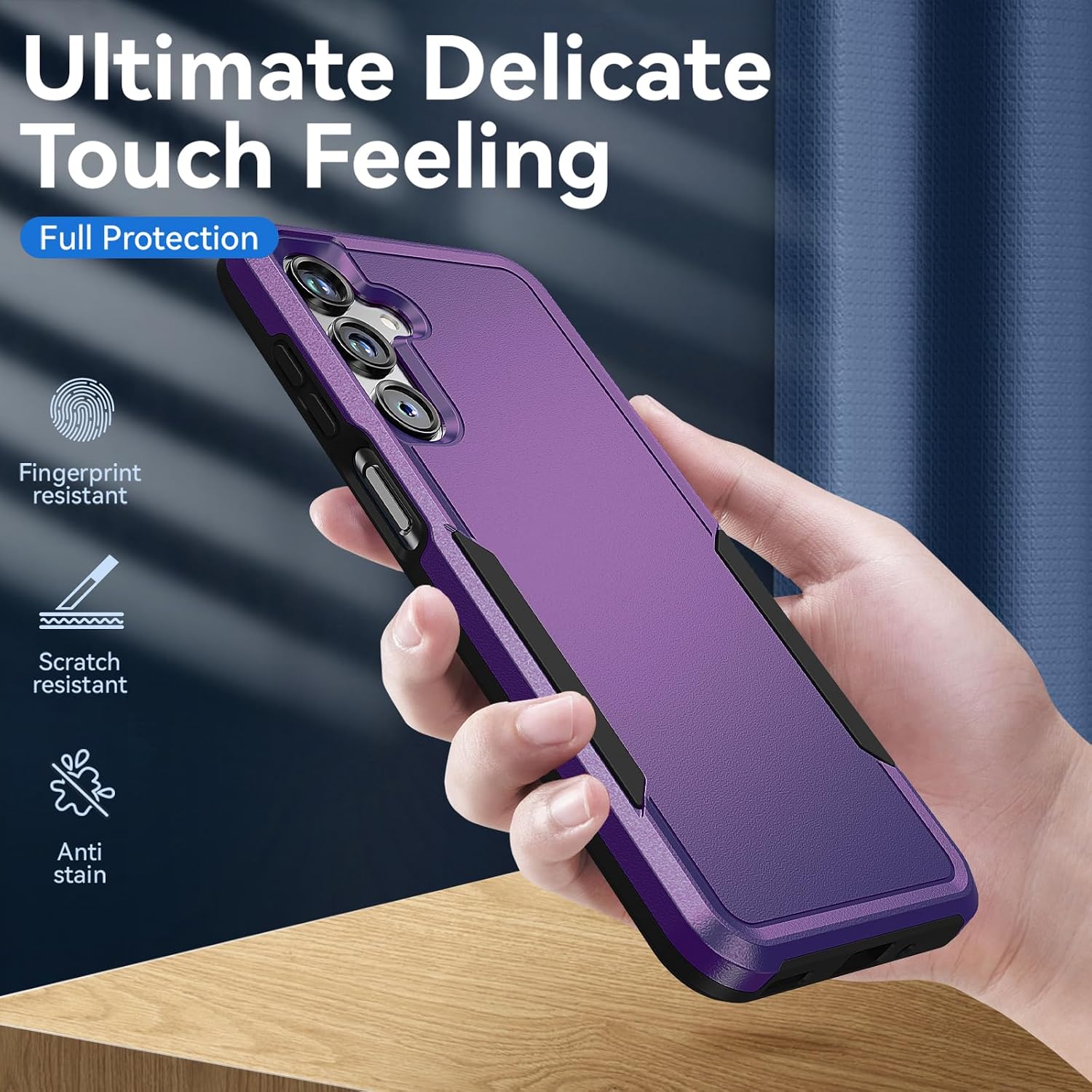 for Samsung Galaxy A16 5G Phone Case, with Screen Protector [Military Grade Drop Tested] Heavy Duty Rugged Shockproof Non-Slip Outdoor Protective Case for Samsung Galaxy A16 5G, Purple