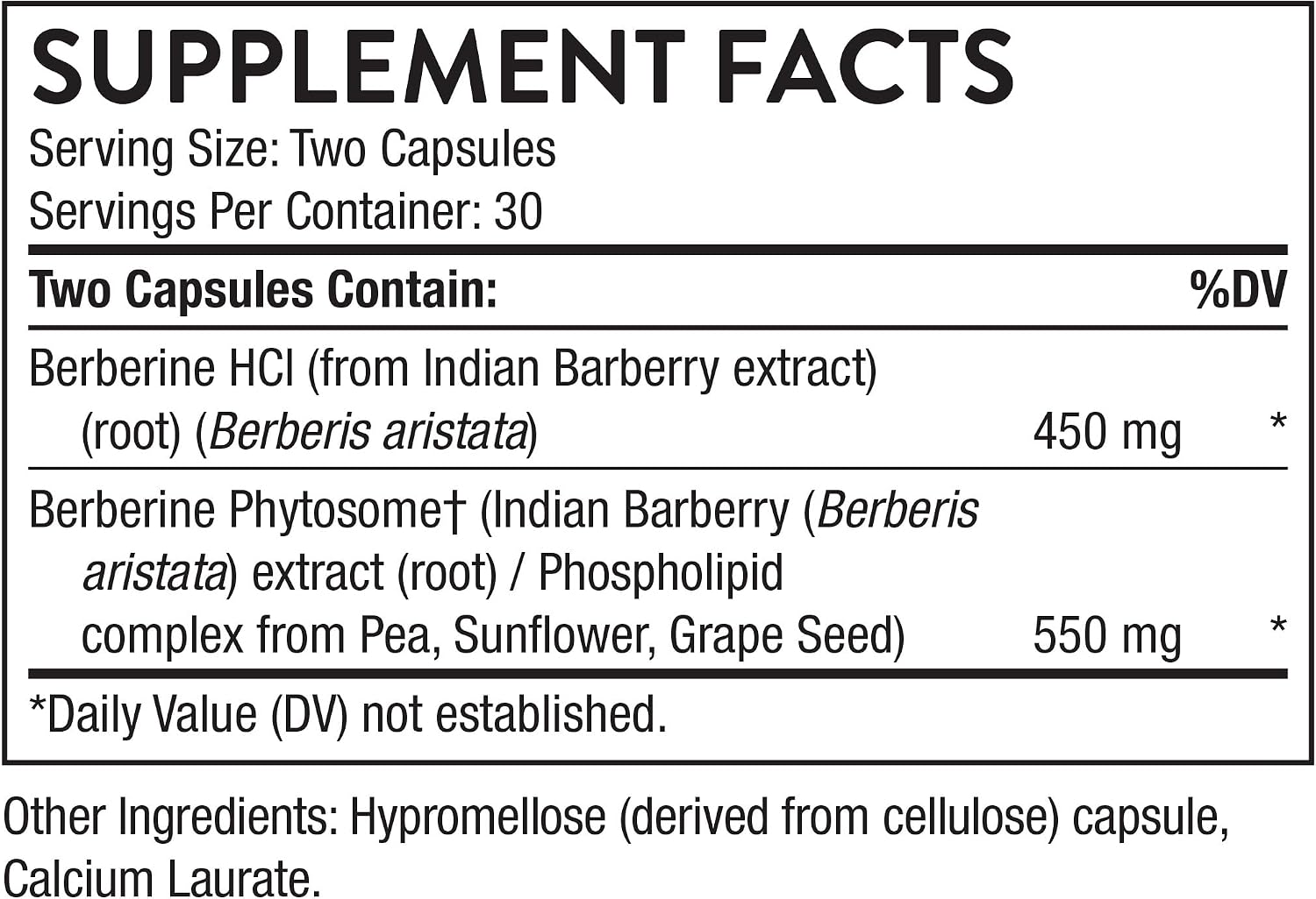 THORNE Berberine, Dual Action Phytosome & HCl Formula, 60 Capsules