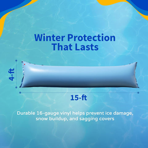 SWIMLINE HYDROTOOLS Air Pillow For Above Ground Pools Cover Winterizing | 4.5 x 15 ft Cushion Swimming Pool Closing Winter Kit | Cold Resistant Ice Equalizer Thick Blue Accessories | 1515 ACC515
