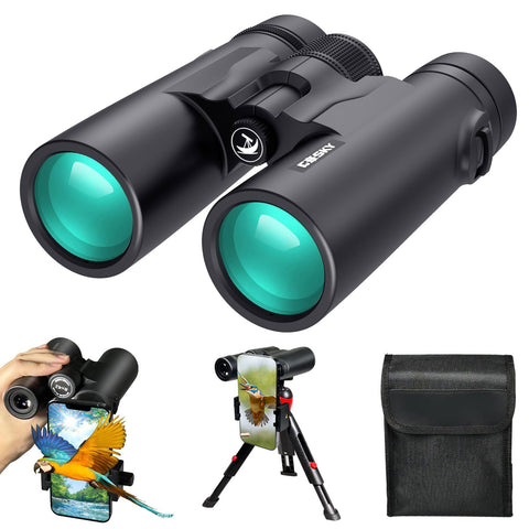 Gosky 8x42 Roof Prism Binoculars for Adults, HD Professional Binoculars for Bird Watching Travel Stargazing Hunting Concerts Sports-BAK4 Prism FMC Lens-with Phone Mount Tripod Strap Carrying Bag