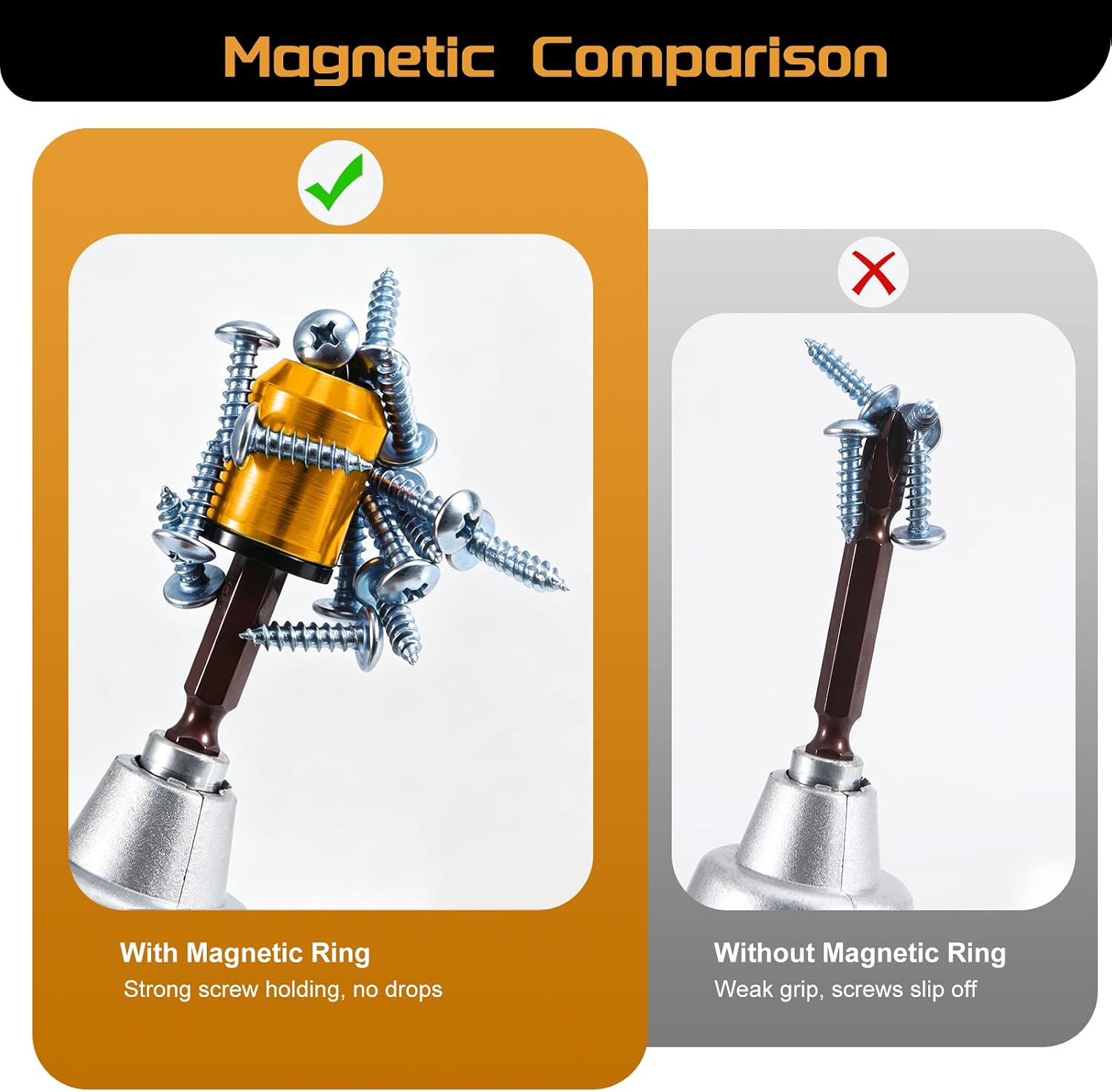 3Pcs Magnetic Bit Holder with 3Pcs PH2 Screwdriver Bits for Drills
