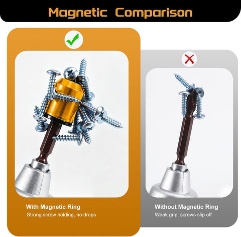 3Pcs Magnetic Bit Holder with 3Pcs PH2 Screwdriver Bits for Drills