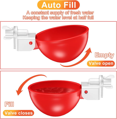 Chicken Waterer Cups, Automatic DIY Chicken Water Bowl 6 Pack