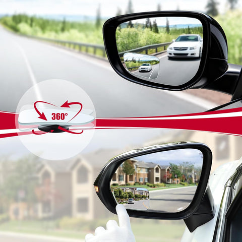 LivTee Blind Spot Car Mirror, HD Glass Frameless Convex Side Mirror Blindspot, Wide Angle Rear View Mirrors for SUVs, Trucks and RVs - Car Accessories