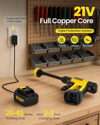 Cordless Pressure Washer Battery Powered, Handheld Cordless Power Washer