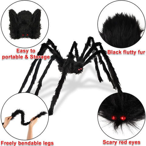 Halloween Outdoor Decorations Giant Spider: 6.5 FT Scary Large Spider Decor