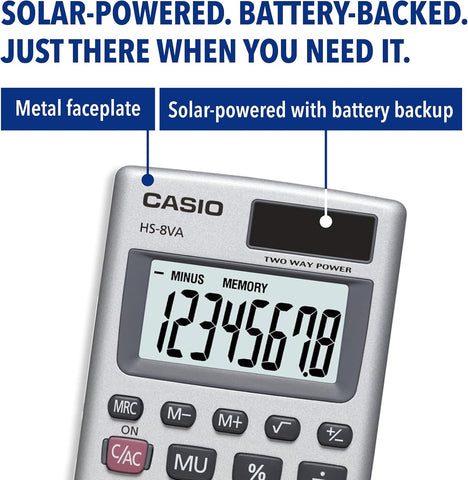 Casio HS-8VA Mini 6-Function Calculator