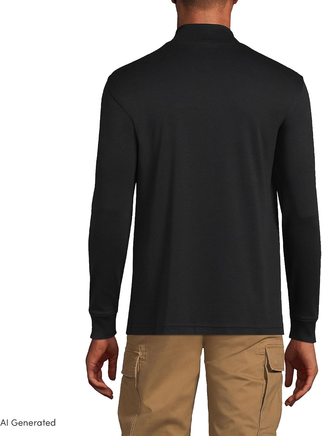 Lands' End Men's Supima Cotton Mock Turtleneck