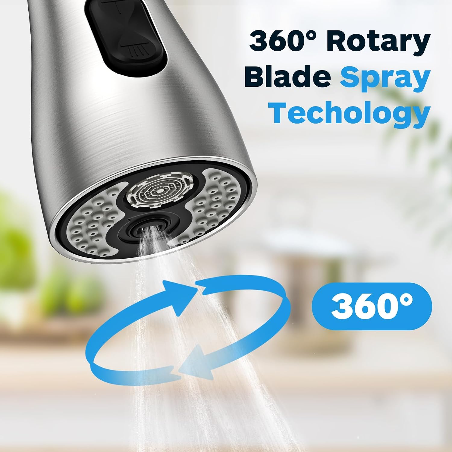 Kitchen Faucet Head Replacement 3 Modes with 17 Adapters, Pull Down Spray Head for Kitchen Faucet, Kitchen Sink Faucet Head G 1/2, Sprayer Head Replacement, Compatible with Moen，Delta, Kohler Faucets