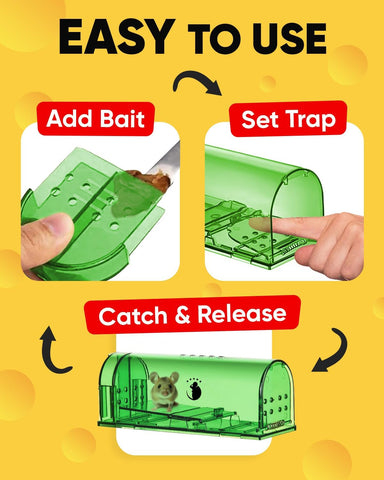 Motel Mouse Humane No Kill Mouse Traps Live Catch & Release - 4 Pack
