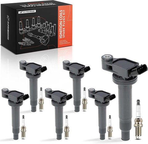 A-Premium Set of 6 Ignition Coil Pack and Iridium Spark Plugs