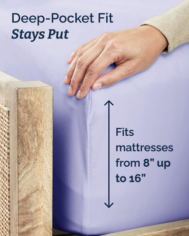 Twin XL 3 Piece Sheet Set - College Dorm Room Essentials - Lavender