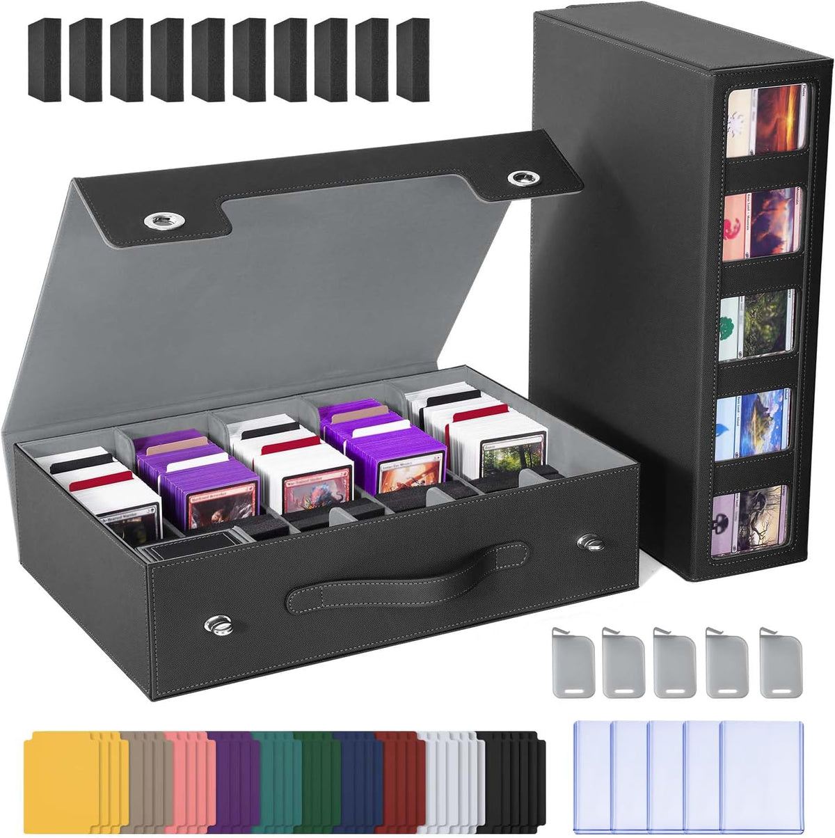 UAONO Trading Card Storage Box Holds 3900+ Cards, Bulk Card Storage
