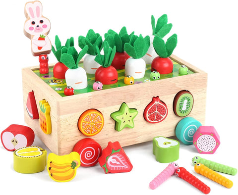 Toddlers Montessori Wooden Educational Toys for Boys Girls Age 1-3 Year Old