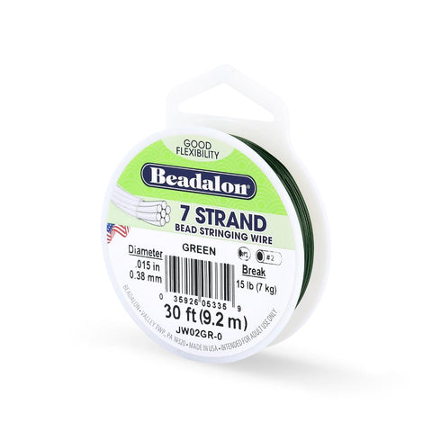 Beadalon 7-Strand Stainless Steel Beading Wire, .015 in / 0.38 mm - Black