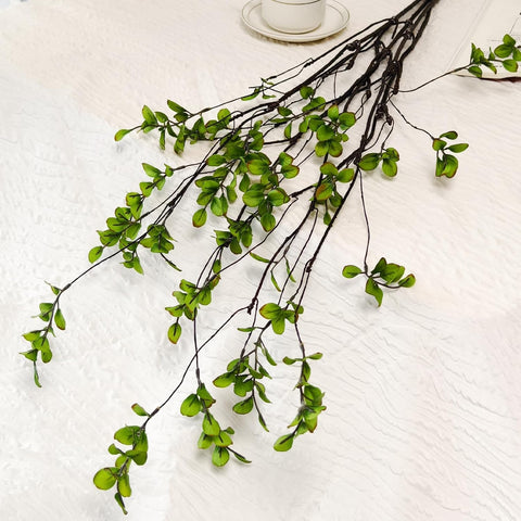 6 Pcs Artificial Ficus Branches Faux Eucalyptus Stems, 47.2 Inch Fake Greenery Stems Artificial Plants for Vase Filler Decoration, Fake Leaves Branches Centerpieces Decor.