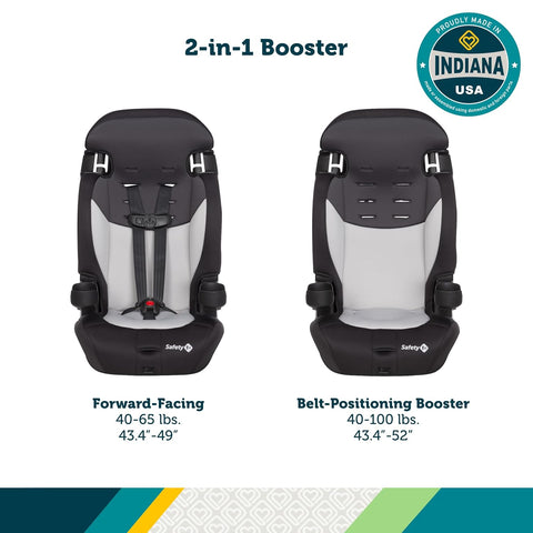 Safety 1st Grand 2-in-1 Booster Car Seat, Converts from High Back to Belt-Positioning Booster, High Back Seat for Kids 40-65, and Belt-Positioning 40-100 Pounds, Old Soul