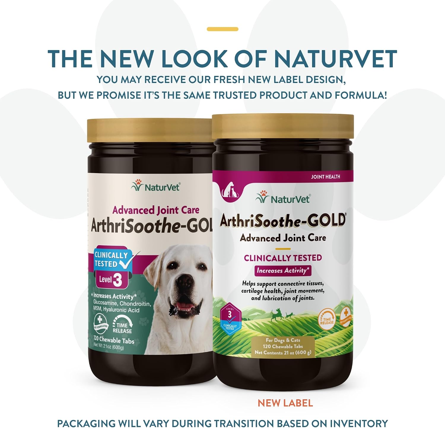 NaturVet ArthriSoothe-GOLD Level 3, MSM and Glucosamine for Dogs and Cats, Advanced Joint Care Support Supplement with Chondroitin and Omega 3, Clinically Tested, Chewable Tablets, Made in the USA, 120 Count