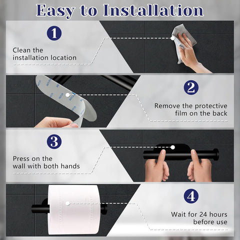 Toilet Paper Holder, Self Adhesive Toilet Paper Holder Wall Mount