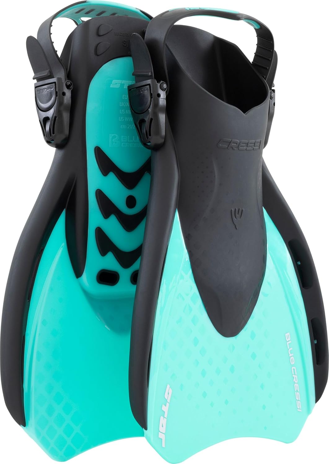 Cressi Star Short Adjustable Open Heel Fins - Light for Travel, Robust and Durable Design - Designed in Italy