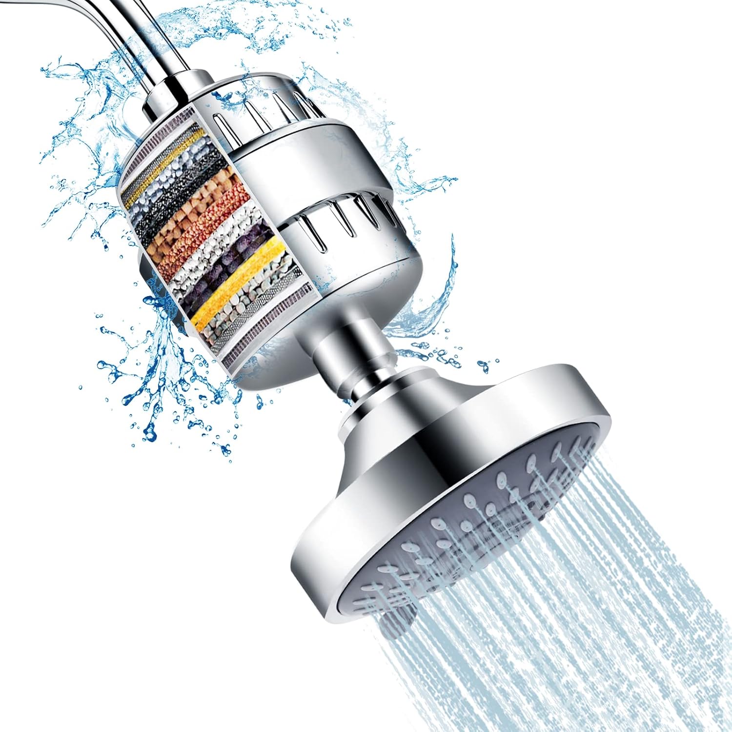 FEELSO Shower Head with Shower Filter, Filtered Shower Head for Hard Water