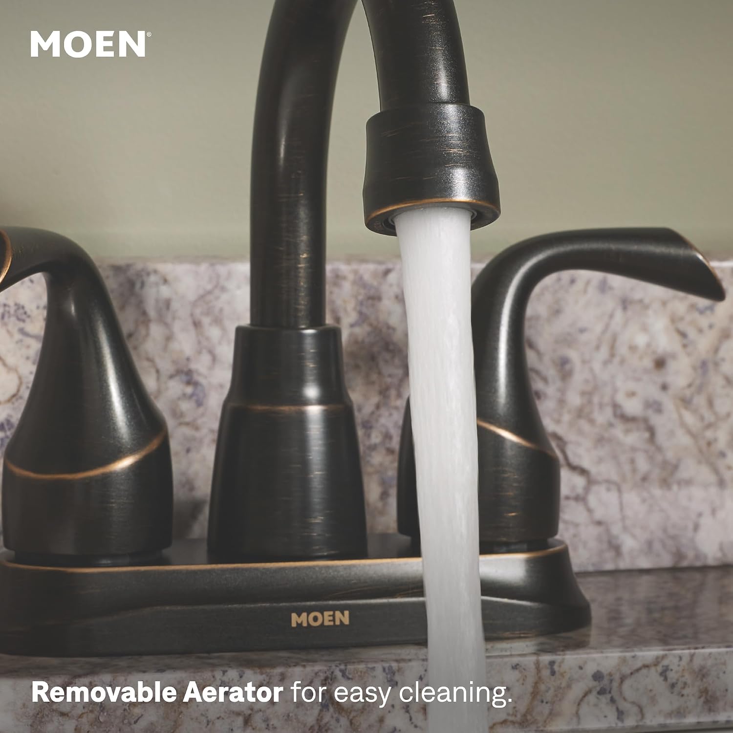 Moen Idora Mediterranean Bronze Two-Handle Centerset Bathroom Sink Faucet with Drain Assembly, 84115BRB