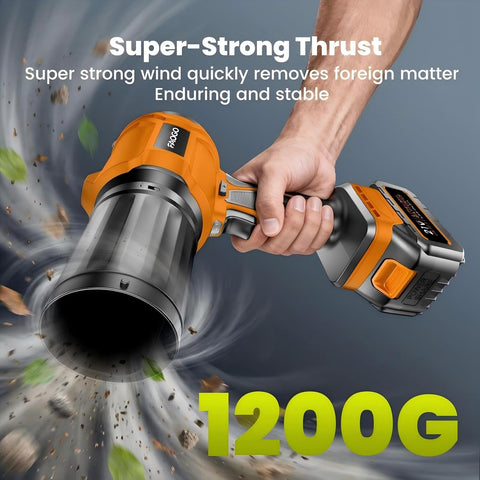 Cordless Leaf Blower with 2 Batteries & Charger - 990,000 RPM Electric Handheld Blower, Lightweight for Lawn, Yard, Patio, Garden Care - Light Orange