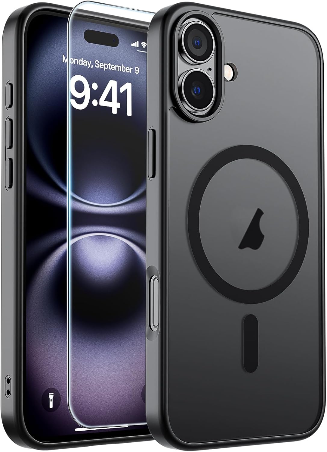 SUPFINE Magnetic for iPhone 16 Case Black