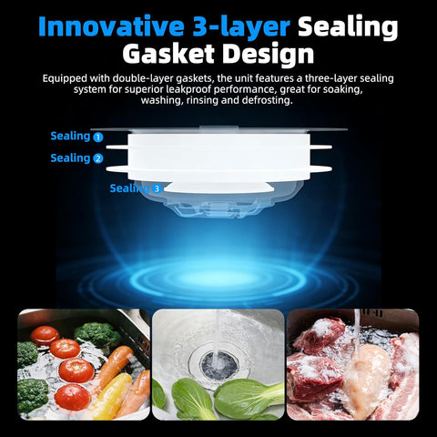 Hibbent 3 in 1 Kitchen Sink Drain Strainer, Metal Pop Up Stopper