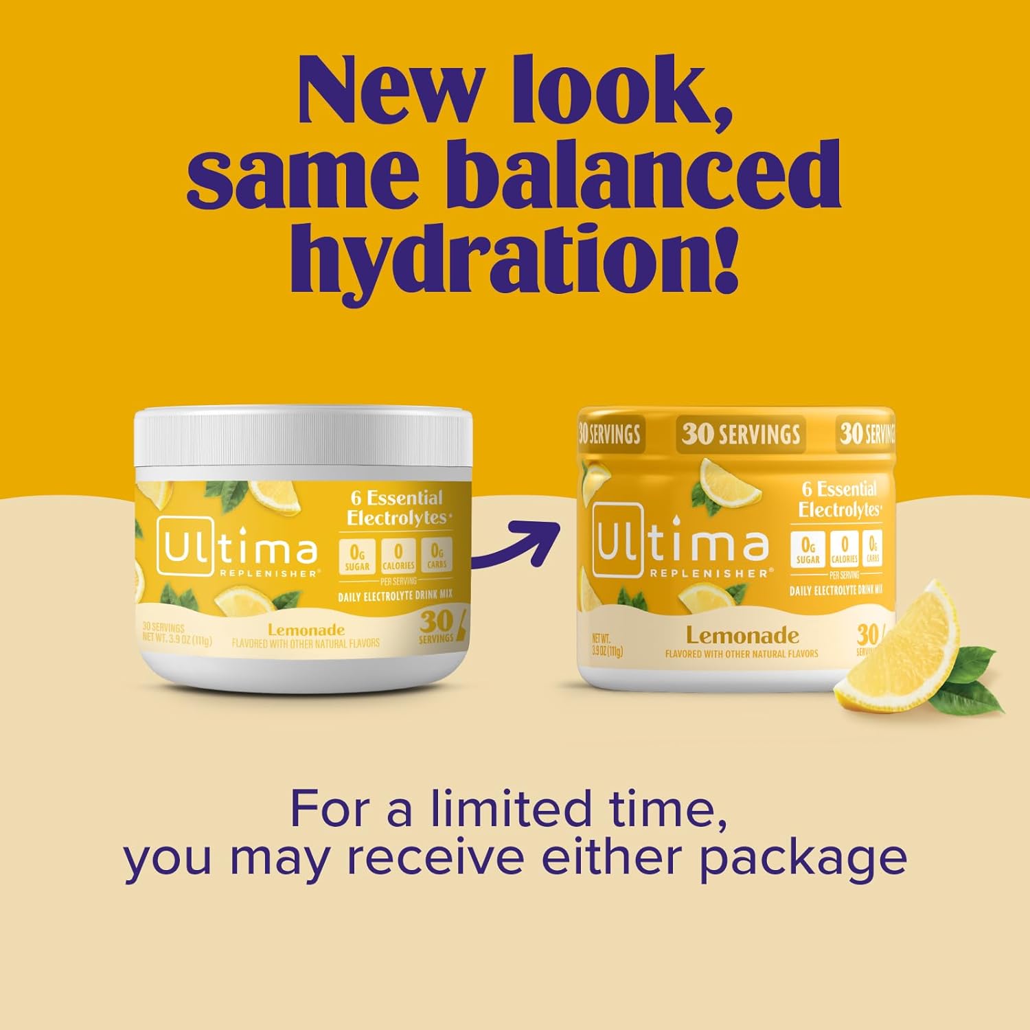Ultima Replenisher Lemonade Electrolytes Powder, 30-Serving Canister