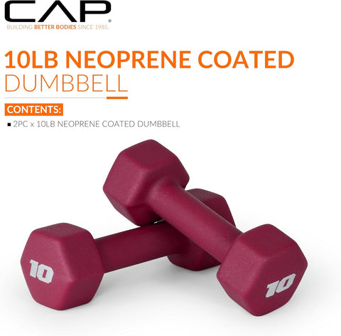 CAP Barbell Neoprene Dumbbell Weights Pairs & Sets | Color Series