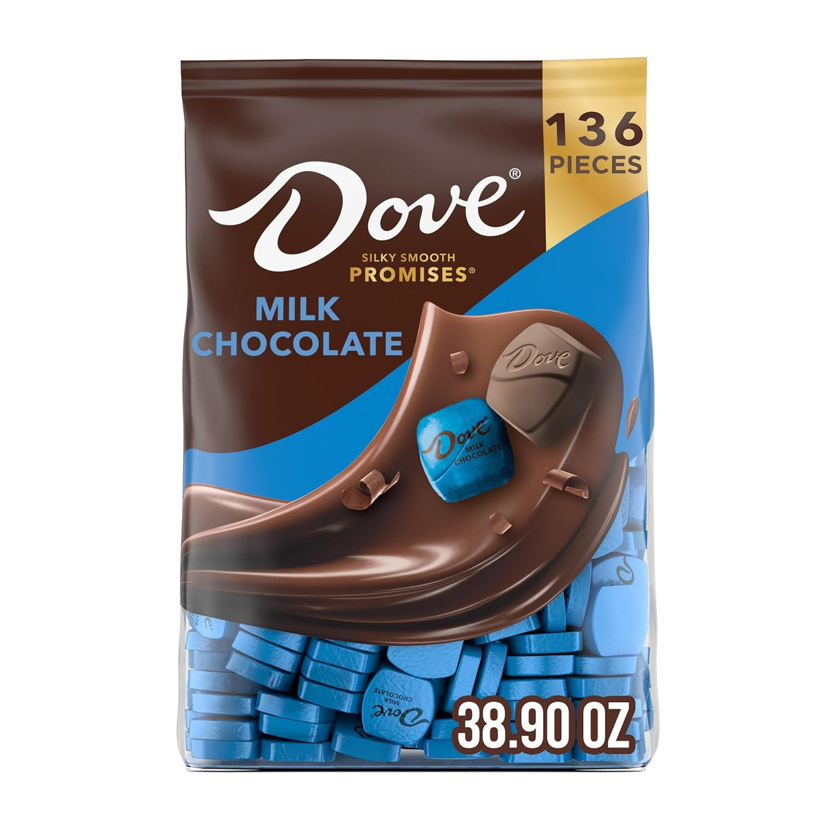 DOVE PROMISES Milk Chocolate Candy Individually Wrapped Bulk Pack (38.09 oz, 136 Piece) Bag