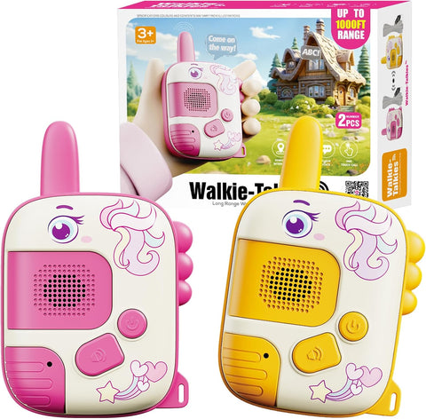 Walkie Talkies Toys for Girls:Unicorn Toys 2 Pack Birthday Gifts for 3 4 5-7 8 Year Old Girls Toy for 4 5 6 7 8-10 Year Old Camping Outdoor Games,Christmas Easter Gifts for Girls Kids