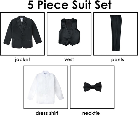 Spring Notion Boys' Classic Fit Tuxedo Suit Set, No Tail