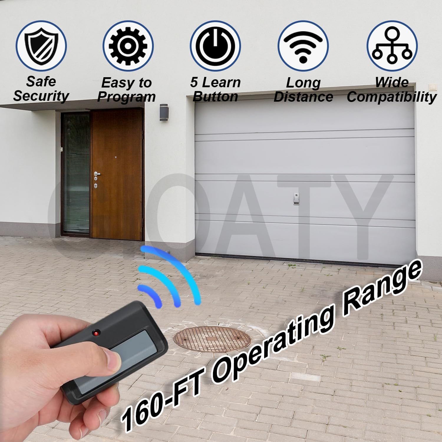 1 for Chamberlain Craftsman LiftMaster Garage Door Opener Remote Replacement, Replaces 891LM 893LM 893MAX 370LM 371LM 373LM 971LM 973LM, no Wait Wireless Remote Keyless Entry, Safe Security